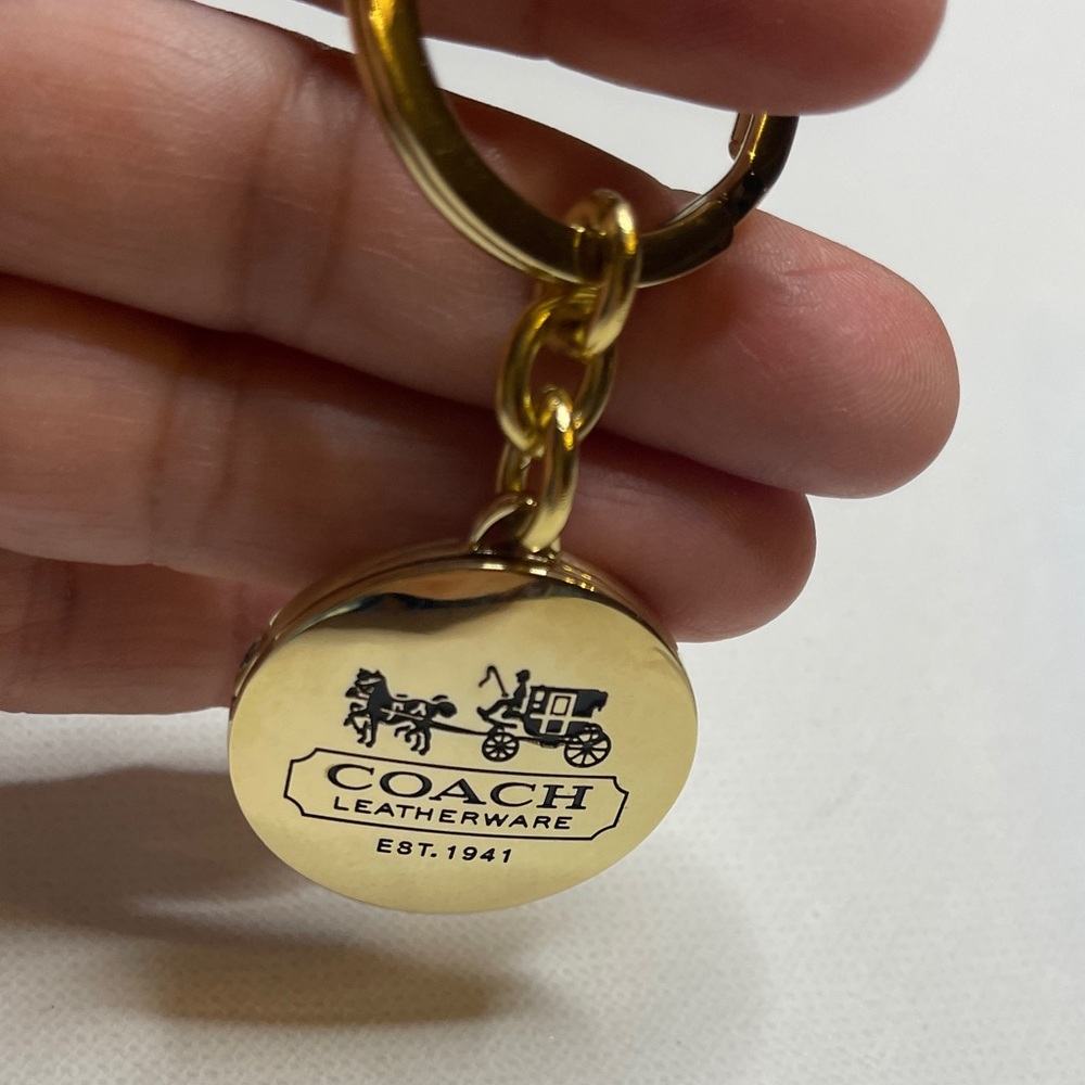 Coach Gold Leatherware Locket Key Holder - Picture 2 of 6